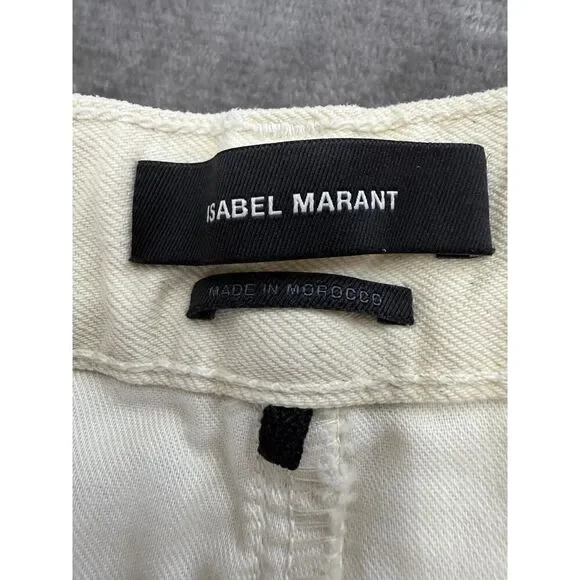 Isabel Marant Etoile Rachelle Wide-Leg Cream Jeans Size 28 High Waist